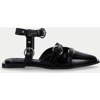 Thalara Leather Patent Flat Ballet Pumps