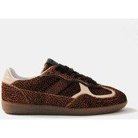Alohas Tb.490 Rife Leather Animal Print Trainers Brown Mix