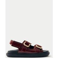 Harper Onix Leather Buckle Footbed Sandals