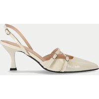 Alohas Joelle Onix Leather Patent Slingback Shoes Cream