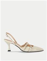 Alohas Joelle Onix Leather Patent Slingback Shoes Cream