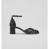 Leather Woven Ankle Strap Sandals