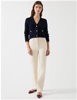 Cotton Rich Ribbed Cropped Cardigan
