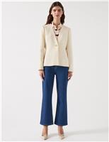 Cotton Rich Tweed Single Breasted Jacket