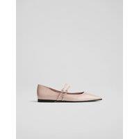 Patent Strappy Flat Pointed Pumps