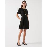 Pure Linen Button Front Mini Tailored Dress