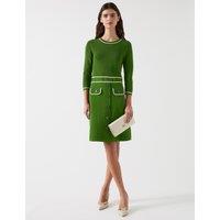 Knitted Button Detail Mini Tailored Dress