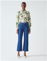 Pure Silk Floral Button Through Blouse