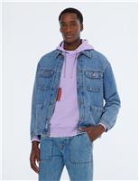 Scotch & Soda Collared Denim Jacket Medium Blue