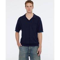 Cotton Blend Knitted Polo Shirt with Linen