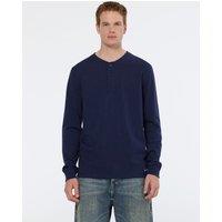 Pure Cotton Henley Long Sleeve T-Shirt