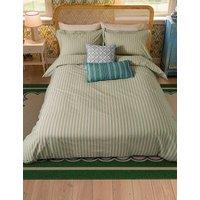 Joules Pure Cotton Ticking Stripe Bedding Set Blue Mix