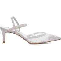 Sparkle Mesh Detail Kitten Heel Court Shoes