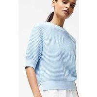 Pure Cotton Textured Crew Neck Jumper