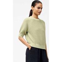 Pure Cotton Textured Crew Neck Jumper
