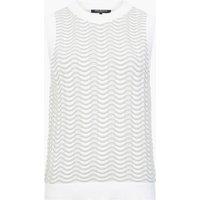 Pure Cotton Striped Textured Knitted Vest