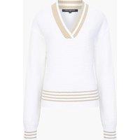 Pure Cotton Patterned V-Neck Jumper