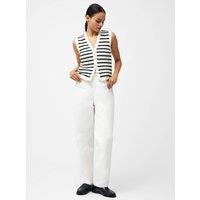 Striped Textured Knitted Waistcoat