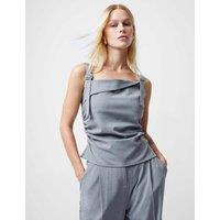 Asymmetric Buckle Strap Square Neck Vest Top