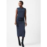 Crossover Ruched Midi Column Dress