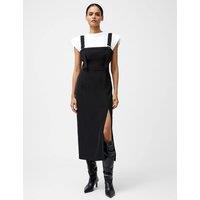 Square Neck Pinafore Midi Column Dress