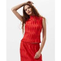 Pleated High Neck Sleeveless Top