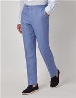 Hawes & Curtis Slim Fit Pure Linen Suit Trousers Denim