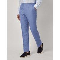 Hawes & Curtis Slim Fit Pure Linen Suit Trousers Denim