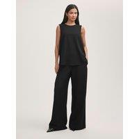 Elasticated Waist Wide Leg Trousers