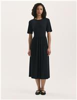 Jersey Round Neck Midi T-Shirt Skater Dress