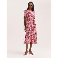 Crepe Printed Midi Tea Dress
