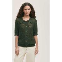 Pure Cotton Knitted Short Sleeve Cardigan