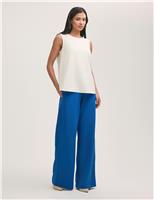 Elasticated Waist Wide Leg Trousers