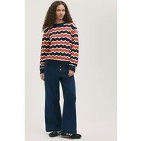 Pure Cotton Striped Crew Neck Jumper