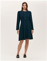 Button Detail Skater Dress