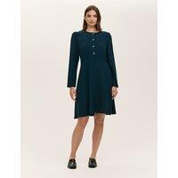 Finery London Button Detail Skater Dress Navy