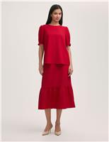 Crepe Puff Sleeve Top