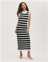 Pure Cotton Knitted Striped Beach Dress