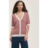 Pure Cotton Striped Short Sleeve Cardigan