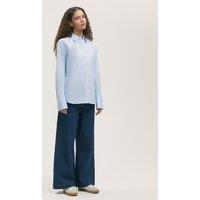 Finery London Satin Collared Shirt Light Blue
