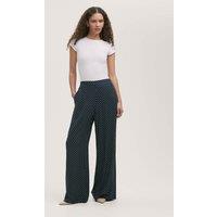 Finery London Polka Dot Elasticated Waist Wide Leg Trousers Navy Mix