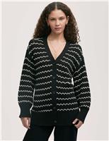 Cotton Rich Striped Long Sleeve Cardigan