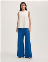 Crepe Round Neck Shell Top