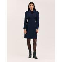 Finery London Collared Knee Length Skater Dress Navy