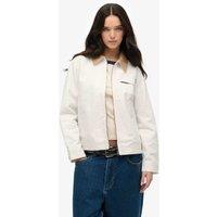 Superdry & Co Pure Cotton Cord Collar Relaxed Jacket White