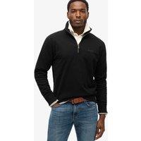 Superdry & Co Cotton Rich Half Zip Henley Sweatshirt Black