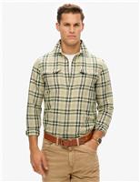 Cotton Linen Blend Check Shirt