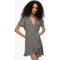 Printed Mini Wrap Dress