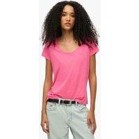 Superdry & Co Cotton Rich Embroidered Scoop Neck T-Shirt Pink