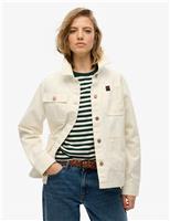 Pure Cotton Denim Relaxed Utility Jacket